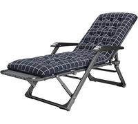 Widppsopt Sedia a sdraio pieghevole portatile da giardino con cuscino staccabile, sedia a sdraio reclinabile da giardino Gravity (blu scuro)