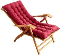 Widppsopt Sedia a sdraio pieghevole, sedia a sdraio regolabile in 5 posizioni, in legno, per giardino/patio/balcone (rossa)