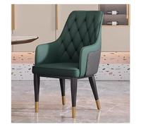Widppsopt Sedia da pranzo moderna, imbottita di metà secolo, con braccioli antigraffio, per il tempo libero, in similpelle per soggiorno, con gambe in metallo (verde)