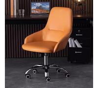 Widppsopt Sedia da ufficio girevole con ruote, imbottita, regolabile in altezza/inclinazione, sedia da computer con base a cinque stelle, schienale alto, sedie per casa e ufficio, colore arancione, 2