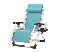 Widppsopt Sedia reclinabile pieghevole da esterno con cuscino imbottito, regolabile in più posizioni, reclinabile in acciaio, lettino prendisole portatile per giardino, piscina, spiaggia, blu