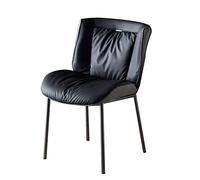 Widppsopt Sedie per sala da pranzo, cucina, sala da pranzo, sedie laterali con morbida seduta in pelle super fibra e gambe in acciaio al carbonio, 2 tipi di gambe (nero+grigio scuro, gambe nere)
