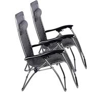 Widppsopt Set di 2 sedie a gravità zero per esterni, per persone con carichi pesanti, con cuscino, reclinabili pieghevoli, per spiaggia, cortile, supporto fino a 250 kg. Vision