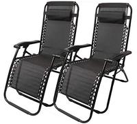 Widppsopt Set di 2 sedie a sdraio da giardino pieghevoli a gravità zero, per la spiaggia, per il salotto della famiglia Vision