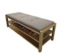 Widppsopt Sgabello fasciatoio moderno per casa soggiorno sgabello fasciatoio in ferro battuto scarpiera panca scarpiera imbottita a 2 strati panca portaoggetti (colore: grigio, dimensioni: 80 x 35 x