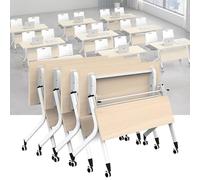Widppsopt White Conference Table, Modern Conference Room Table, Office Boardroom Desk, Movable Computer Desk for Office(U 4Pack 55.1 x 23.6 x 29.5inch)