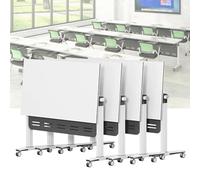 Widppsopt White Conference Table, Modern Conference Room Table, Office Boardroom Desk, Movable Computer Desk for Office(W 4Pack 55.1 x 23.6 x 29.5inch)