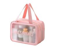 Widybord 1 Borsa da Toilette Opaca traslucida in PVC con Pratica Maniglia per Trucco Organizer per Cosmetici Design con separazione bagnata e asciutta Rosa, Rosa