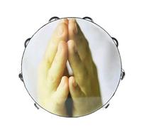 Widybord 10 Pollici Doppia Riga Jingle Tamburino Campanello Clap Tamburo Campana Strumento di Percussione - Mano in Preghiera Installazione Facile
