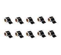 Widybord 10 rotoli di etichette per lavello, etichetta autoadesiva nera impermeabile, rotolo di 300 adesivi per contenitori di stoccaggio, bottiglia, ufficio facile da usare circa 5,5 x