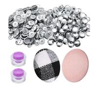 Widybord 100 Set di Bottoni di Copertura Kit con Strumenti Dimensioni Pulsanti per Coprire Pulsanti Auto-Copertura Fai Da Te Tessuto Pulsanti di Copertura Facile da Installare 0,59 Pouc