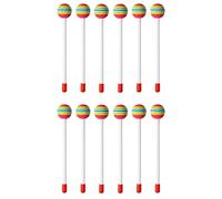 Widybord 12 pz Lollipop Tamburo Martello Bastoncini Rotondo Arcobaleno Martello Percussione Bastoncini Pestelli per Bambini Bambini Giocattolo Musicale