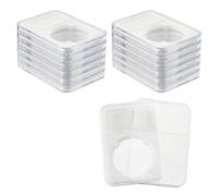 Widybord 14 Pezzi Supporto Display a Pressione per Monete, Custodie per Monete Bianco da 37 mm per Collezionisti, Scatola di Presentazione di Monete, Portamonete in Plastica