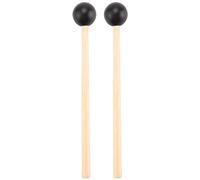 Widybord 2 bacchette in gomma morbida con manico in legno per glockenspiel xilofono campana strumenti musicali parti nere