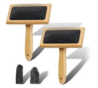 Widybord 2 pennelli in legno per cardare lana, fibre, carders in lana di legno, per infeltrimento di lana, filatura e