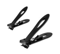 Widybord 2 Pezzi Tagliaunghie con Apertura Grande Tagliaunghie Spesso Strumento per Unghie Professionale con Apertura Grande In Acciaio Inossidabile Nero