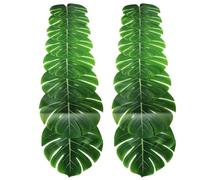 Widybord 2 runner da tavola con foglie di palma tropicali lunghe e foglie finte, 220 cm