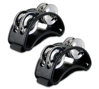 Widybord 2 tamburelli a percussione per strumenti musicali, pedale a percussione con campanelle in acciaio, colore nero, durevole e facile da usare