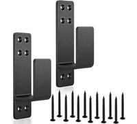 Widybord 2X4 Staffe per Barricate per porte Heavy Duty Aggiornato Porta Bar Supporti per la Sicurezza Domestica Tuta per 2X4 Legname Nero Parti Accessori
