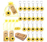 Widybord 30 portachiavi a tema girasole per compleanni, matrimoni, feste prenatali e regali di ritorno
