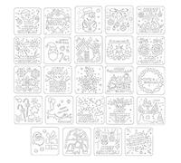 Widybord 32 Pezzi Serie Modelli di Pittura Mandala Perfetto per la Pittura fai da te Arte Modello di Diario di Natale Pannello Hollow