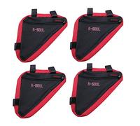 Widybord 4 Pezzi Series Borsa a Tre Angoli da VéLo Borsa da Sella da Bicicletta Sella Sella per VéLo Esterna Telaio del Tubo (Rosso)