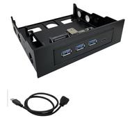 Widybord 4 Porte Pannello Frontale Hub 6Gbps Interno Metallo USB Hub con USB-Cand3 Porte USB 3.0 Unità Ottica Computer Pannello Frontale