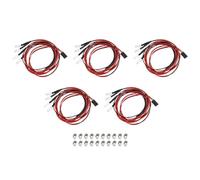 Widybord 5 Pezzi 4LED 5mm Fari RC Parti Luci LED per Veicolo Auto Modello Drift 1/10, Rosso e Bianco