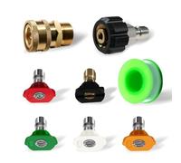 Widybord 5 punte per ugelli per pulitore, confezione da 5 accessori per punte, ugelli a più gradi 1/4", adattatore per tubo M22 14 mm a 3/8"