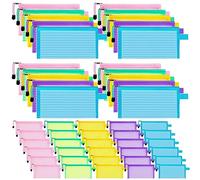 Widybord 50Pack Forniture scolastiche Zipper Mesh Pouch Pencil Pen Case Pencil Storage Pouch Bulk Pencil Bag, Come mostrato