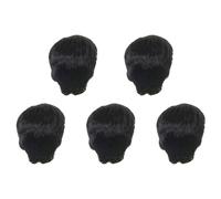 Widybord 5X Parrucca di Moda Parrucca Sintetica Diritta Nera Corta per Uomo Capelli Fleeciness Parrucche Nere Naturali Realistiche