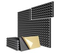 Widybord 6 Pannelli di Schiuma insonorizzante Autoadesivi, 24 Pollici X 12 Pollici X 2 Pollice Pannelli in Schiuma Acustica a Forma di Piramide, Installazione Facile, Uso Facile.