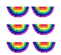 Widybord 6 pezzi di bandierine plissettate di orgoglio arcobaleno, bandierine da 1,5 x 3 piedi, decorazioni gay, forniture per feste, decorazioni murali orgogliose LGBTQ, B e facili da usare