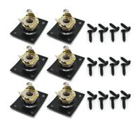 Widybord 6 Pezzi Presa di Ingresso Chitarra Quadrata, Piastra Presa di Uscita Chitarra, Presa di Chitarra Bassa, Accessori per Chitarra Elettrica Nero