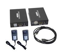 Widybord 60M -Compatibile KVM Extender Trasmettitore Ricevitore Spina UE Ferro Nero Lungo Raggio -Compatibile Extender 1 Set