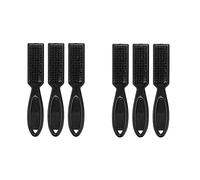 Widybord 6Pcs Fade Brush Pettine Tasca Pettine Texture Pettine Forbici di Pulizia Barbiere Negozio Dissolvenza Pelle Vintage Olio Testa Forma Intaglio di pulizia