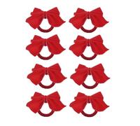 Widybord 8 Anelli portatovaglioli con Rosso, in Velluto, con Fibbia, Decorazione da Tavolo per Natale, Feste, cene, Facili da installare