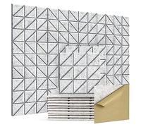 Widybord acustici autoadesivi, 12 pezzi, 30,5 x 30,5 x 0,4 cm, fonoassorbenti decorativi, da parete insonorizzati C