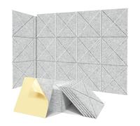 Widybord Acustici da 12 Pezzi con Autoadesivo, In Schiuma Fonoassorbente da 12x12x0,4 Pollici, Piastrelle Fonoassorbenti per Pareti Grigie