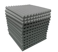 Widybord acustici in schiuma 12 pezzi, da parete insonorizzati, 30 x 30 x 5 cm, pannello fonoassorbente ad alta densità per pareti, nero