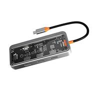 Widybord Adattatore Hub USB C 10 in 1,Docking station per laptop USB C per doppi monitor,Porte USB3.0 2.0,Ricarica PD da 100 W,RJ45,Audio