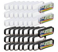 Widybord Astuccio trasparente in PVC trasparente, con cerniera, per articoli da toeletta e trucchi, facile da installare, 50 pezzi, e nero., Taglia