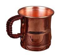 Widybord Bicchiere da birra in latte, con manico intrecciato, spesso, stile moscovita, capacità 400 ml, tazza da pranzo, stoviglie come indicato, 1 pezzo