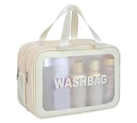 Widybord Borsa da Toilette da Viaggio da, Borsa da Toilette da Viaggio, Satinata, traslucida, da Toilette da per Viaggiare, Latte