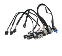 Widybord Cavo Pannello Telaio Estensione Scheda Madre 19 Pin 9 Pin a Tipo-C 2 Porte USB 2.0 3.0 HD Audio Cavo Interruttore di alimentazione 3,5 mm