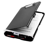 Widybord Clip Board - Fermacarte con organizer per la cura degli infermieri, fermacarte e cartella pieghevole, in plastica, colore: nero, facile da usare