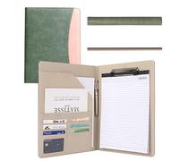 Widybord Combinazione di cartelle fermacarte, fermacarte con coperchio, adatto per riunioni di ufficio scolastiche di commercio, blocco note in compensato C