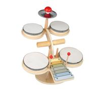 Widybord Con SerraturaSet di Batteria per Bambini 11 in 1, Strumenti di Percussione in Legno per Bambini e Batteristi, 1 Pezzo