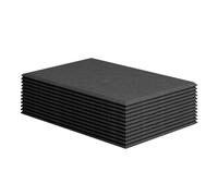 Widybord Confezione da 12 acustici autoadesivi, fonoassorbenti in schiuma, ad alta densità, facili da usare, colore nero, 30 x 30 x 1 cm