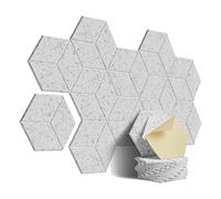 Widybord Confezione da 12 fonoassorbenti autoadesivi, per isolamento acustico e trattamento acustico (grigio)